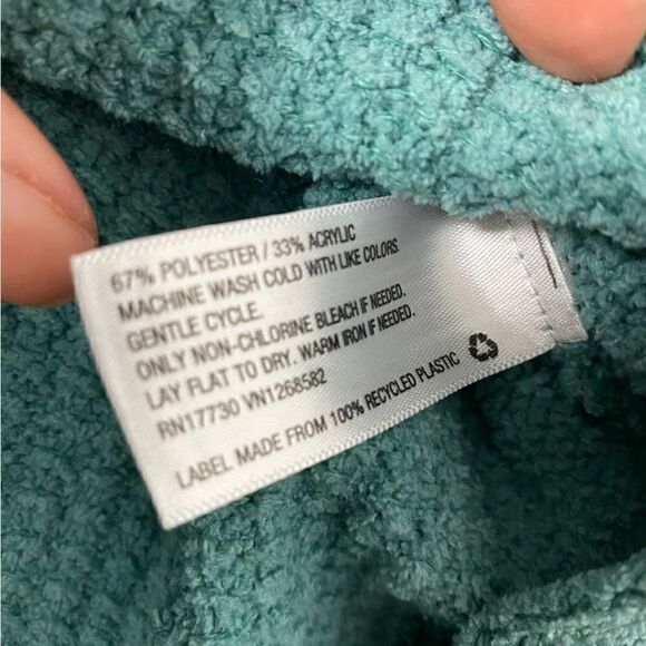 A NEW DAY | Set of 2 Oversized Chenille Split Seam Sweaters Teal Green Size M - Picture 5 of 10